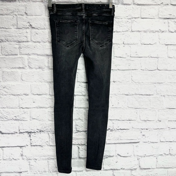 All Saints Grace Black Distressed Denim Skinny Jeans Size 26 - Picture 3 of 11